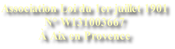 Association Loi du 1er juillet 1901 N° W131003667 À Aix en Provence